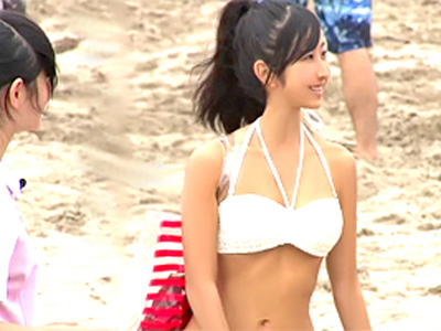 水着のポニテJDがぬるぬるオイルマッサで発情ハメ