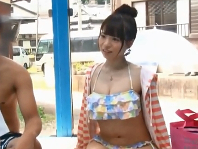 エステ体験で発情→生発射まで許しちゃった水着素人